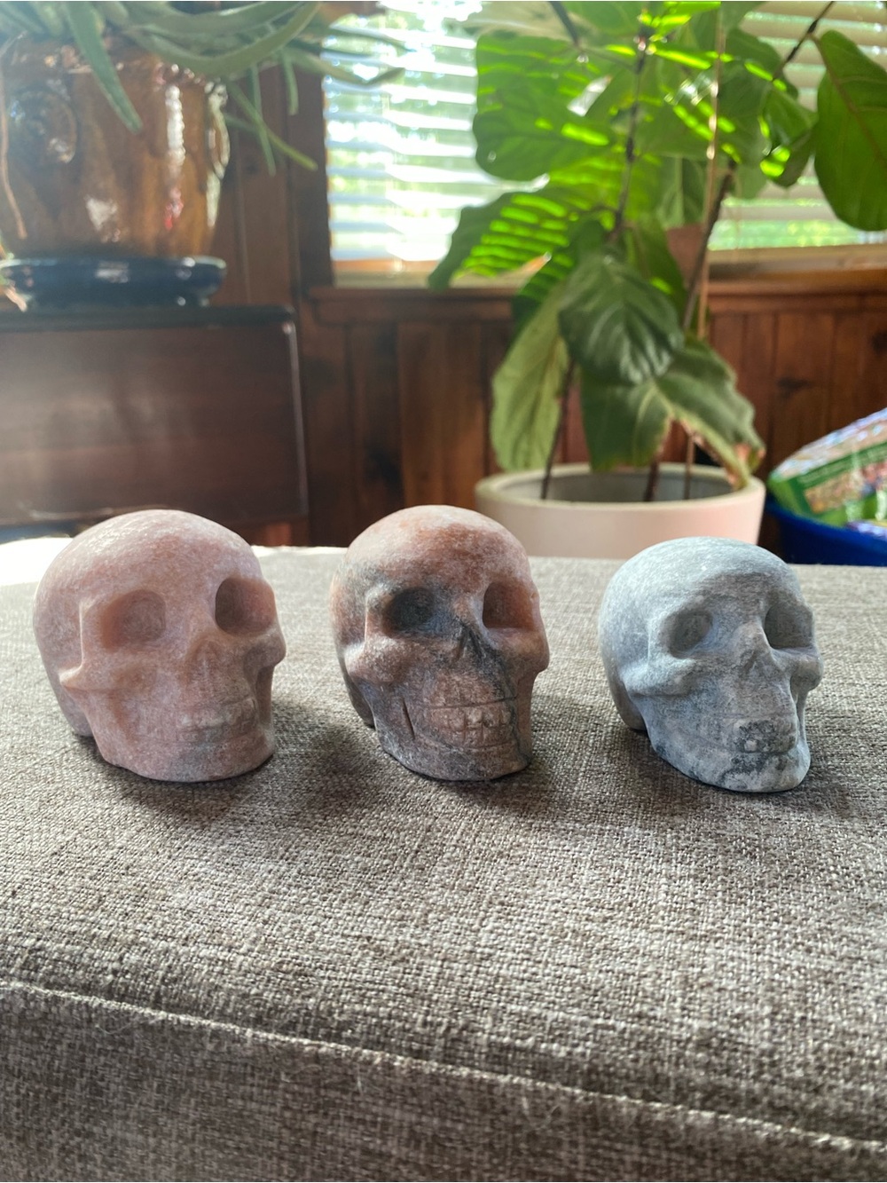 3 Carved Crystal Skulls